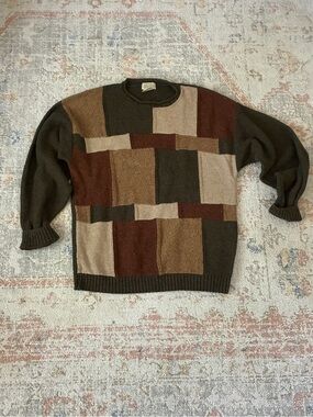Grandpcore VTG St John's Bay Block Pattern Knit Crewneck-Size L